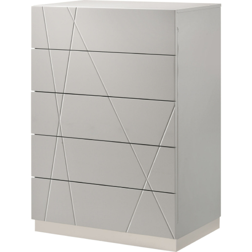 Naples 5 Drawer Chest in Grey Lacquer